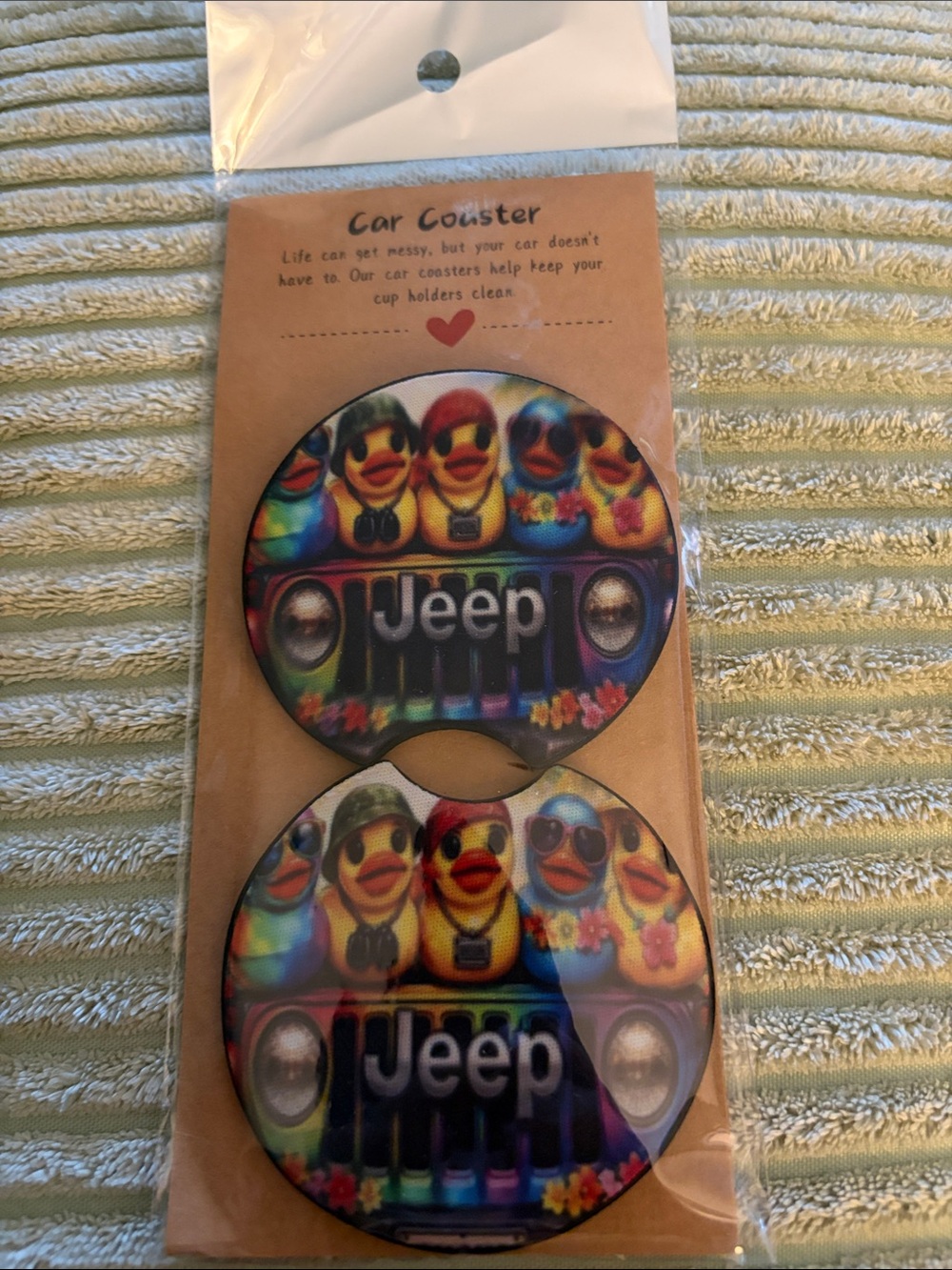 Jeep Ducks  Car Coasters - Multi-Color, NEW!